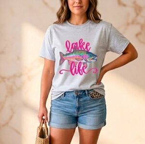 Lake life shirt Bass Colorful cute popular boating